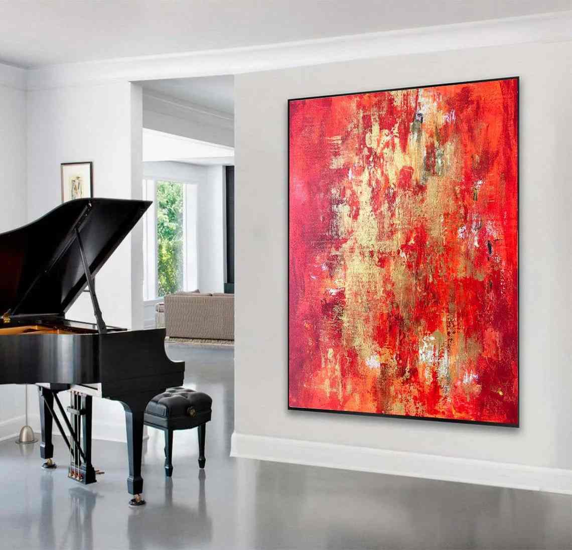 White Hand-painted Leaf Contemporary Abstract Canvas Artwork ZTUC4
